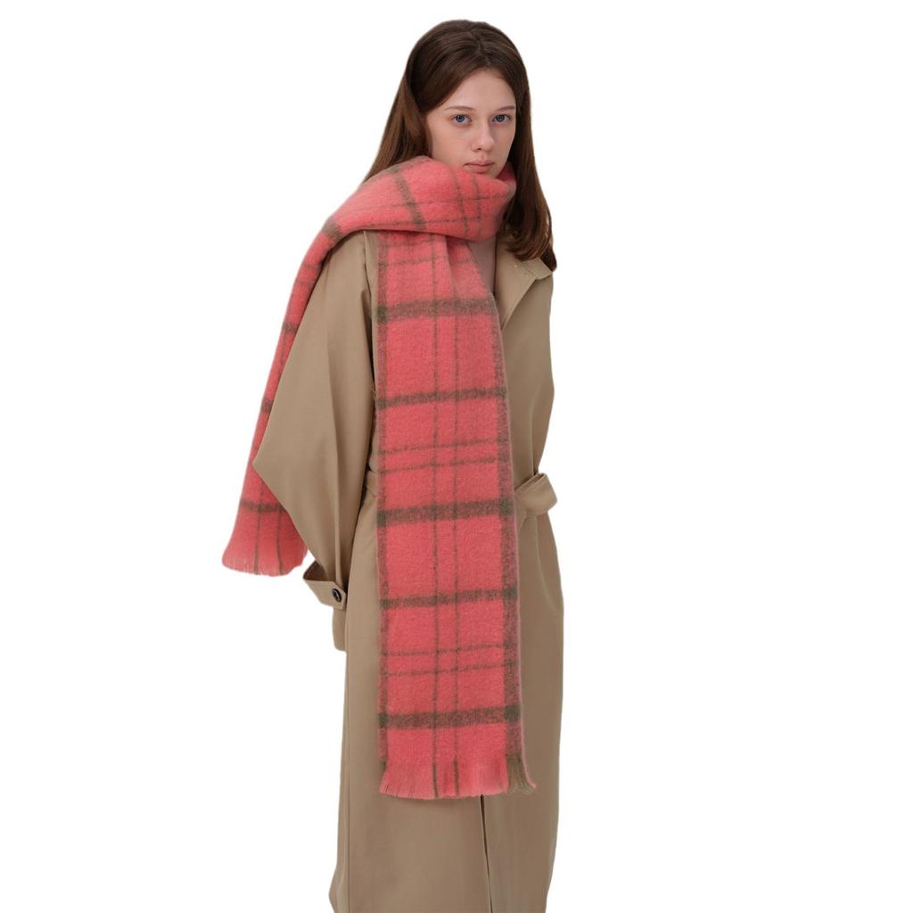 Plaid scarf women's winter senior sense thickened warm imitation cashmere scarf shawl scarf
