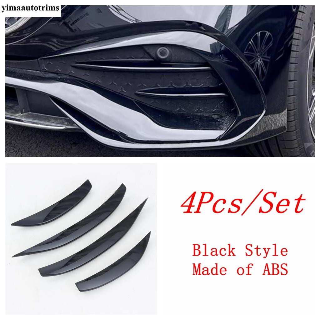 

For Mercedes Benz E Class W214 E200 E220 E260 E300 2024 2025 ABS Car Accessories Front Bumper Fog Lamp Grill Strips Cover Trim Black Style