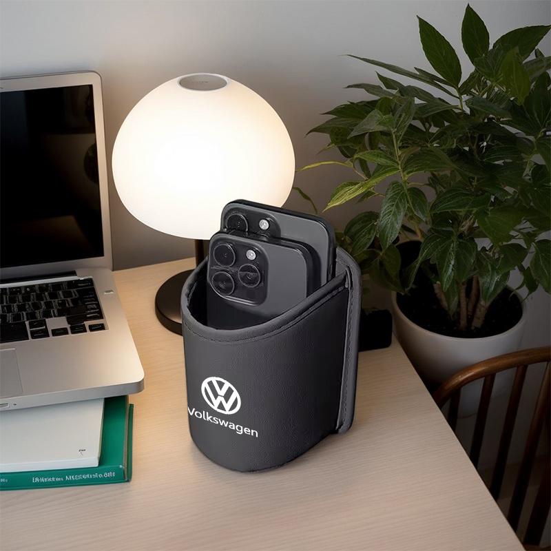 For Volkswagen VW Leather Car Hanging Water Cup Holder Drink Storage Organizer Scirocco Passat Polo B5 B6 B7 CC Tiguan Sharan 64SAD