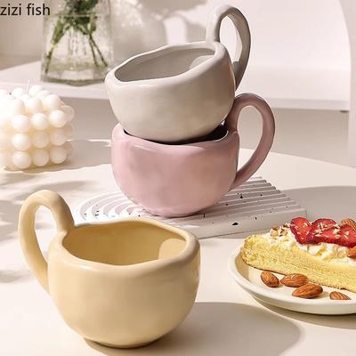 Kreative Griff Keramik Tasse Büro Hohe Schönheit Kaffeetasse Milch Tee Tasse Frühstück Tasse Milch Tassen Haushalt Wasser Tassen Paar Tasse