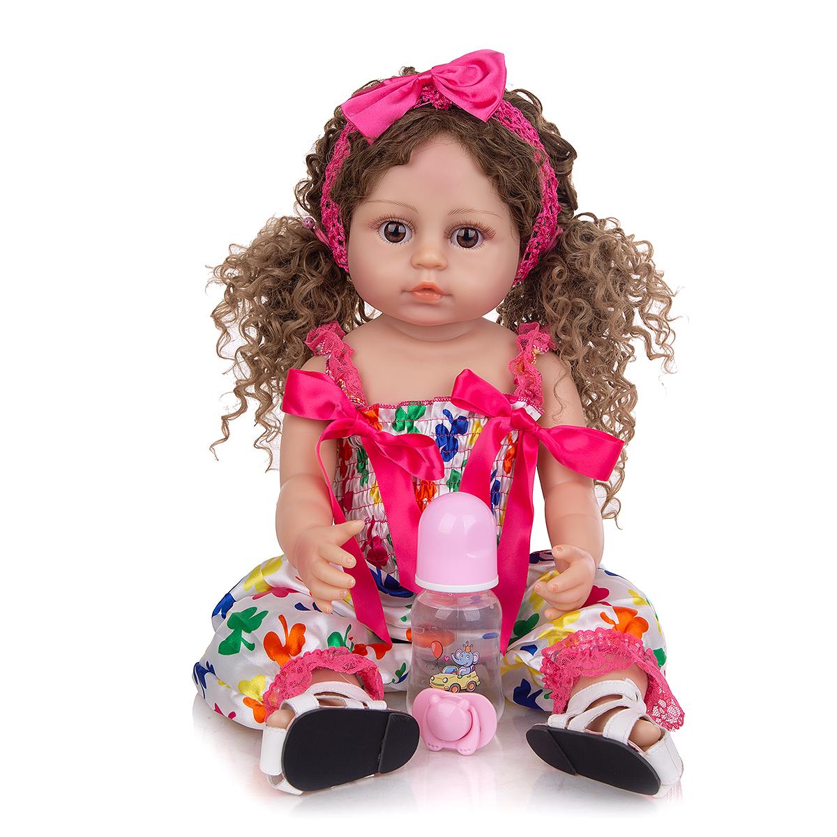 

KEIUMI красивые кудри для малышей, 22 дюйма, полностью силиконовые, виниловые, куклы Reborn, для маленьких девочек, для детей, игрушки, куклы, подарки