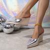 Modische High Heels für Damen Gold Schwarz Silber Elegante Damenschuhe Luxuriös Handgefertigt Gewebt Leichte Damen Mules Hausschuhe