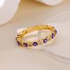 Zirkon Böse Auge Ringe für Damen Goldfarbe Edelstahl Böse Auge Fingerring Glücksbringer Ästhetisch Türkisch Wasserdicht Schmuck Geschenk