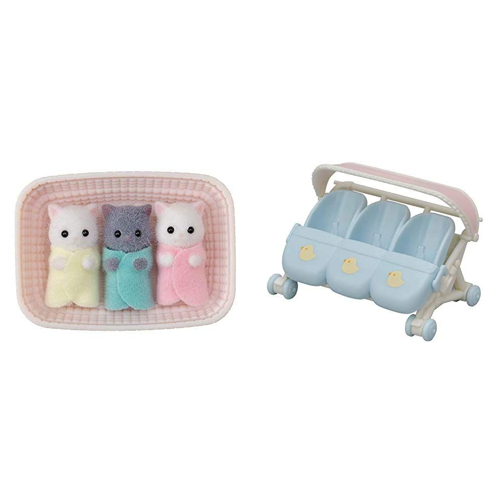 Sylvanian Families Doll Persian Cat Triplets Ni-109 Furniture Triplet Baby Stroller Ka-217Set Purchase