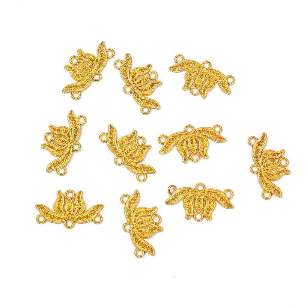 5/10 Stücke Metalllegierung Lotus Stecker Charms Anhänger DIY Schmuckzubehör