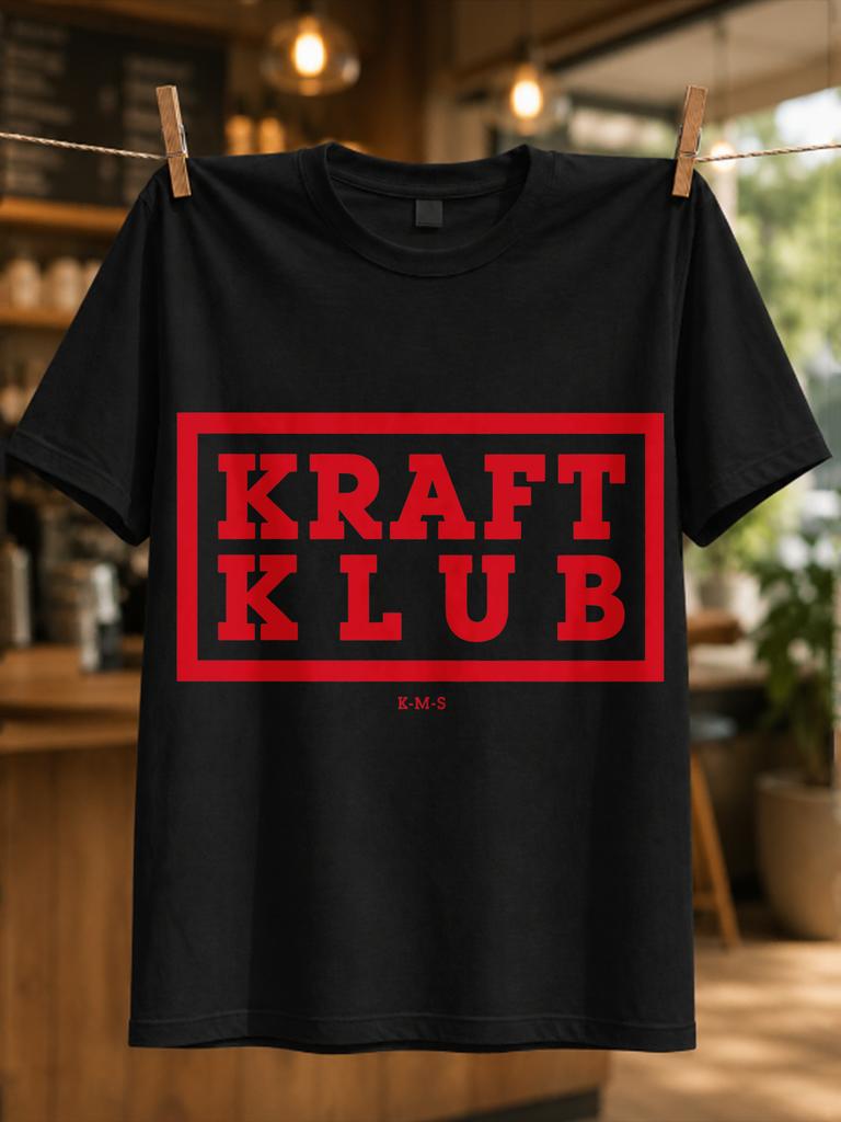 Kraft Klub K M S Bold Red Rectangular Typography With A Clean High Contrast Music Inspired Layout Unisex All TShirt