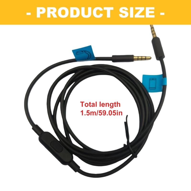 Replacement Nylon Braided Gaming Headsets Sound Cable for G233 G433 GPRO GPRO With Inlines Controls