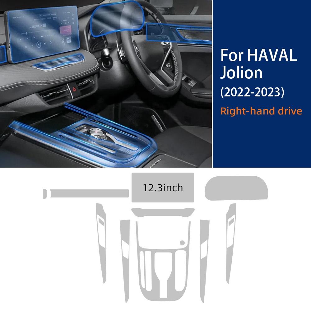 Car Interior TPU Protector Anti-scratch Film For Haval Jolion -23 Auto Protective Transparent Anti-tear Stickers Accessories