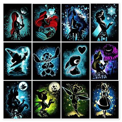 Stitch Diamond Painting Disney Princess 5D Diy Full Round_Square Mosaic Embroidery Children's Bedroom Decor Handmade Gift