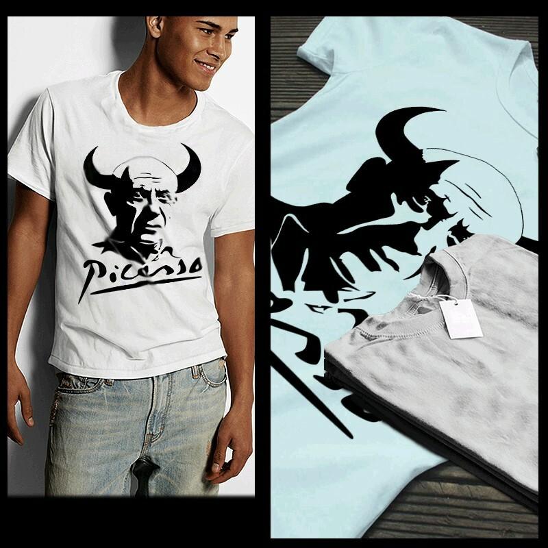 Pablo Picasso T-shirt Spanish Cubism Artist Abstract Cubist Style XL White Tee