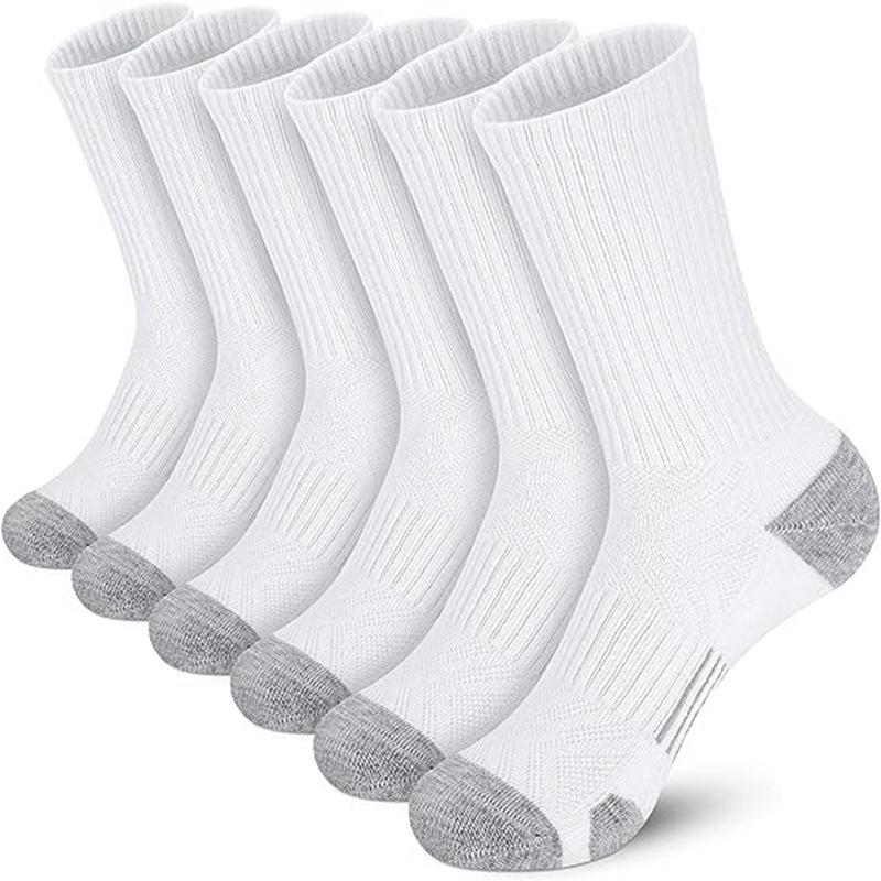 Men's Plus Size Mid-Calf Sports Socks, Black White Gray Color Block, Trendy and Versatile Casual Over-the-Knee Socks.