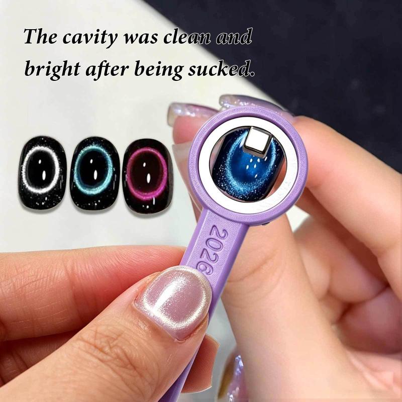 Circular Cat Eye Nail Magnet With Handle Strong Nail Art Magnetic Gel Polish Guide Tool Diy Magnetic Nail Helper Manicure Design