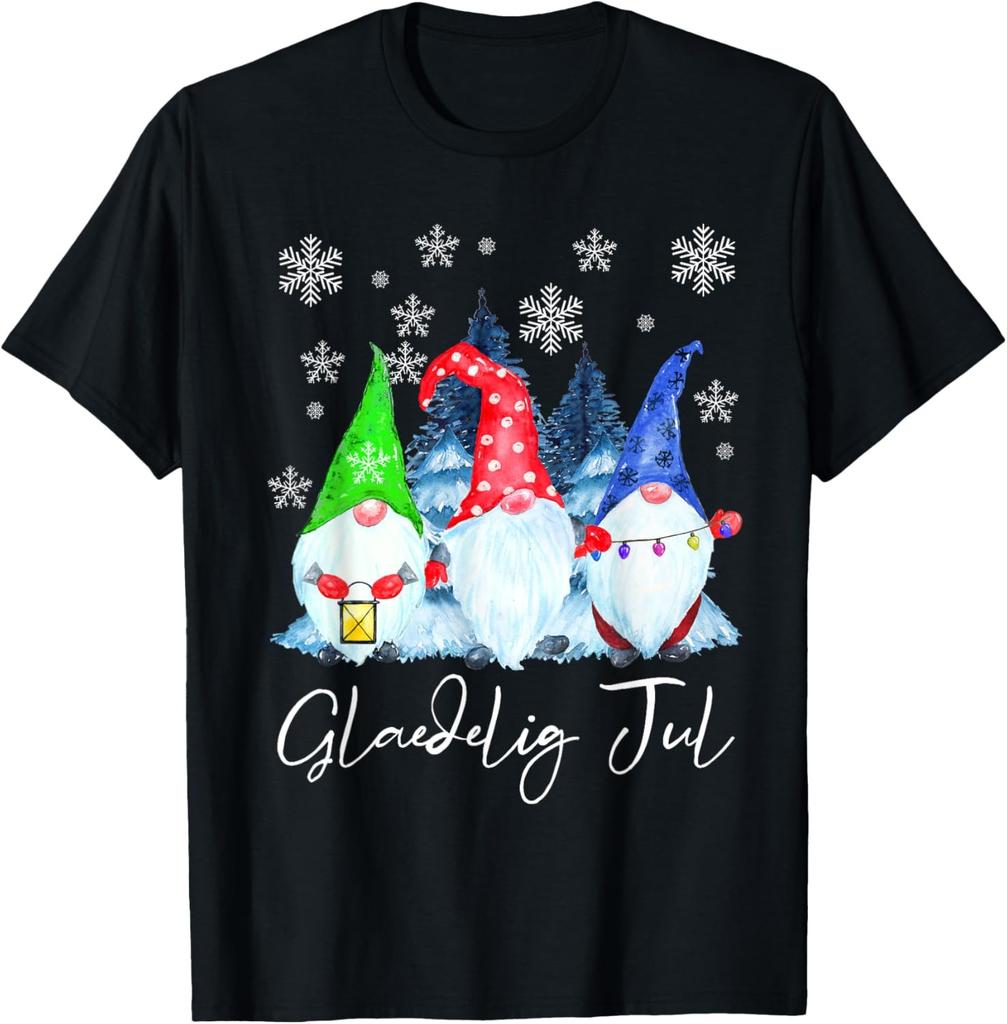Frohe Weihnachten Nordische Wichtel Tomte Nisse Dänisches Weihnachts-T-Shirt