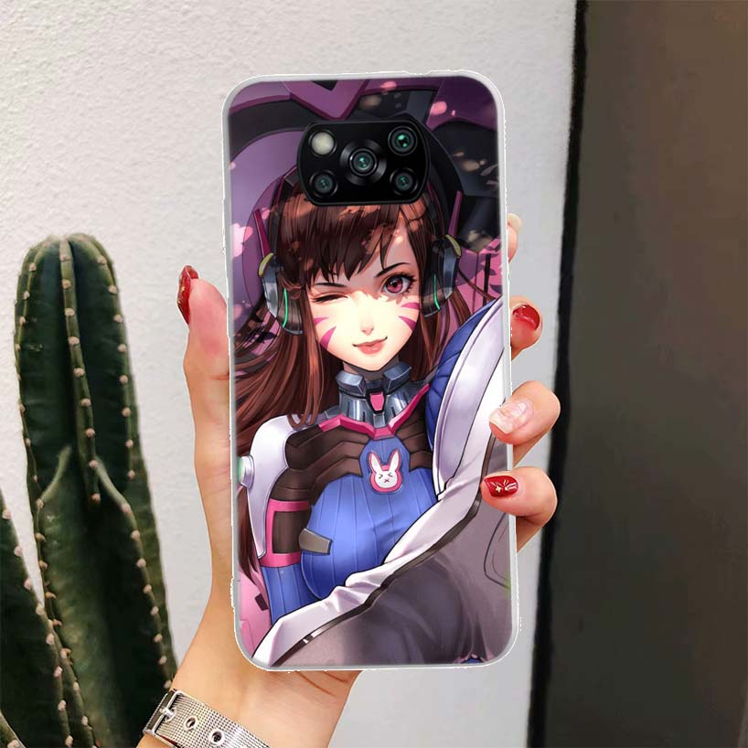 Game O-Overwatchs-DVA For Xiaomi Poco X7 X6 X5 X4 Nfc F6 F5 Pro Phone Case F4 Gt F3 M5S M5 M4 M3 X7Pro Fundas Cover Coque X6 X3