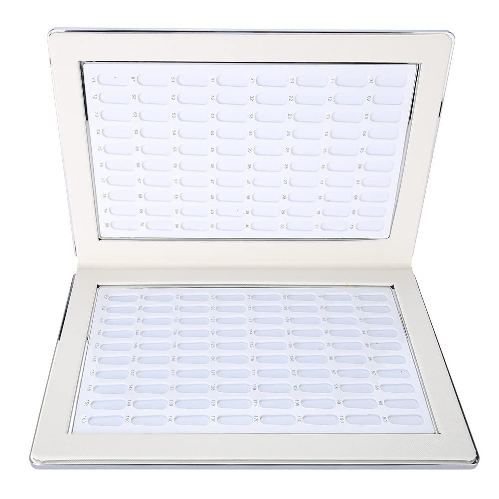 Nail Display Chart, 160 Slots Nail Gel Polish Organizer Color Card Nail Polish Color Display Chart Book Nail Swatch Book Nail Art Practice Card(Blue)