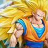 Dragon Ball Anime Infinite Super 3 Goku Bust PVC Action Figures Model Yellow Hair Goku Toys Collect Desktop Decoration Gift