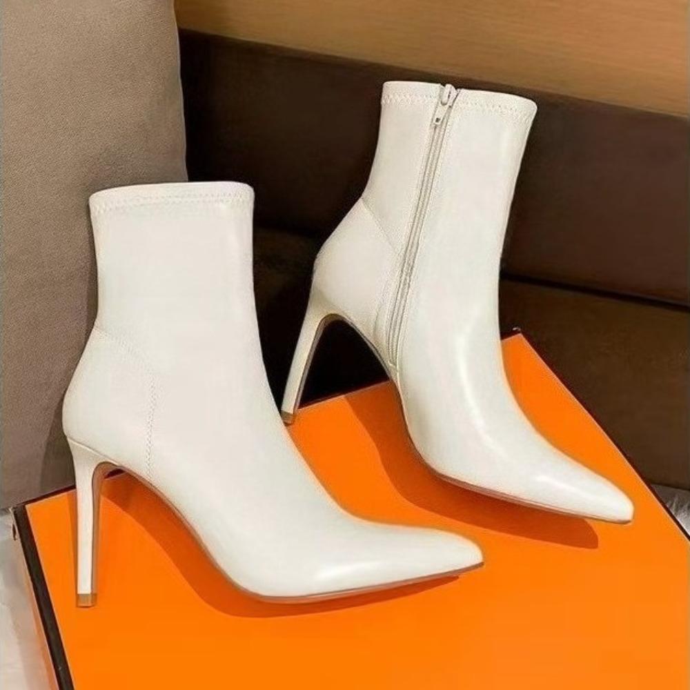 Women's Shoes 2025 Fashion Ankle Women's Boots Fashion Side Zipper Thin Heels Sexy Elegnt Pointed Toe Boots for Women