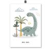 Earth Dinosaur T-Rex Brachiosaurus Nursery Wall Art Canvas Painting Nordic Dino Posters And Prints Pictures Baby Kids Room Decor