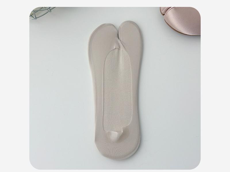 Calzini a punta divisa, Calzini invisibili da due pollici, Calzini estivi da donna, Stile zoccolo di pecora, Fondo in cotone, Antiscivolo, Tallone antiscivolo, Scarpe da barca