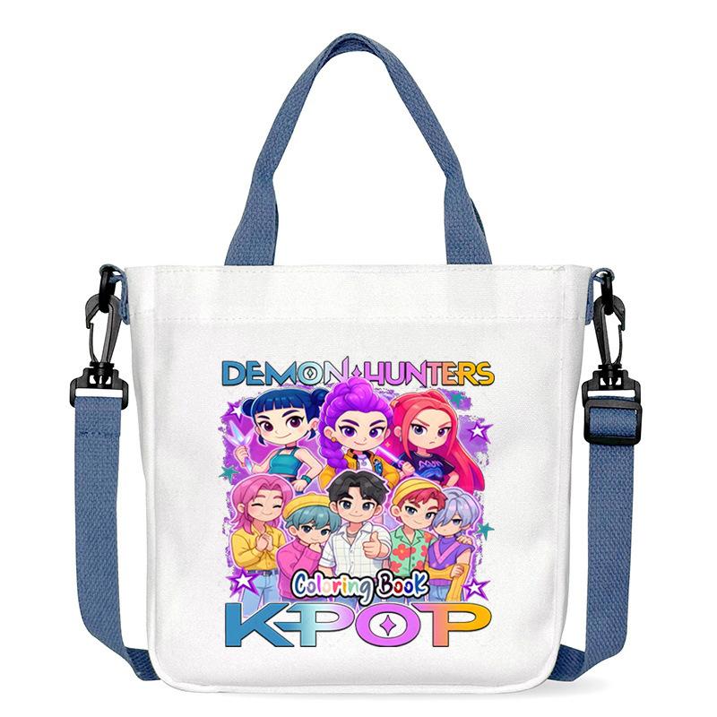 Anime Cartoon Print Student Go Out Portable Handbag Large Capacity Casual Canvas Bag