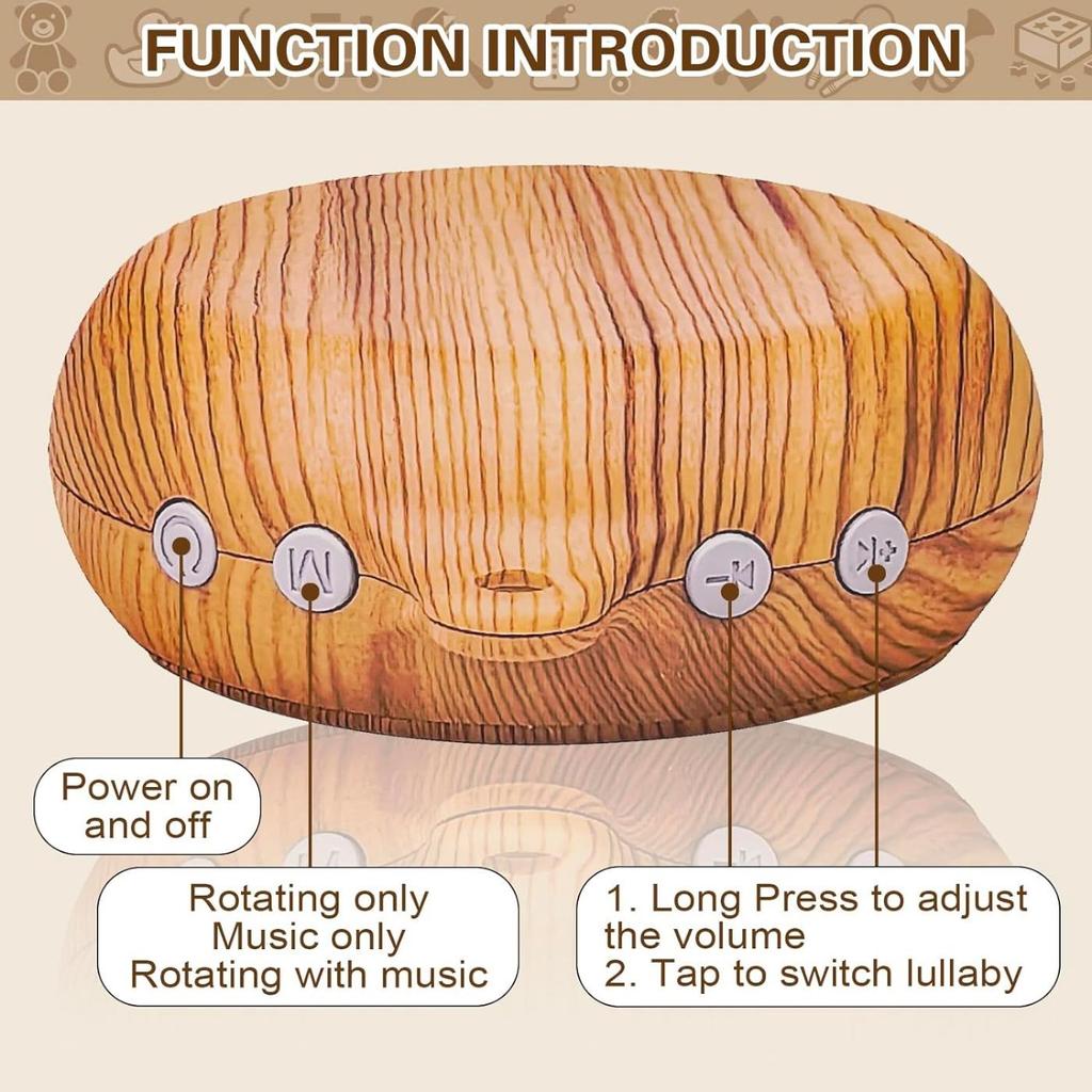 Berço Móvel Motor Caixa de Música Com Gancho Giratório Operado Por Bateria, Toca 35 Músicas (Sem Rocker)