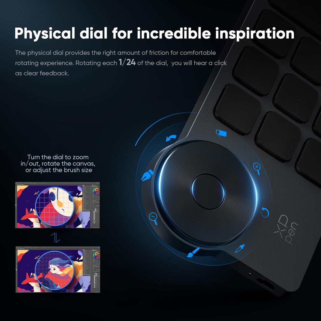 Wireless Shortcut Remote Express Key Bluetooth 5.0 Customizable Shortcut Keys For Graphic Tablet Pen Display Monitor