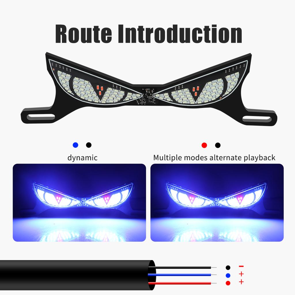 1 Set Luci Decorative LED per Targa di Motocicletta Occhio di Serpente Fanale Posteriore Lampeggiante Stroboscopico Moto Elettrica Modificata