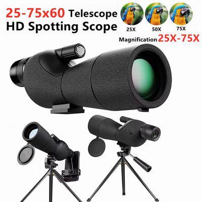 Luneta z zoomem 25-75x60 HD Monokular Duża Moc Teleskopu Pryzmat Bak4 Na Kemping Zewnętrzny Obserwacja Ptaków