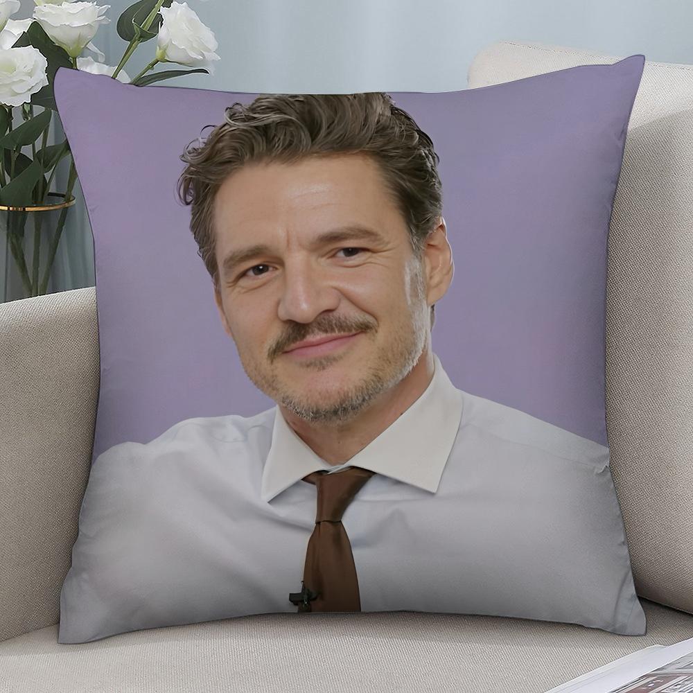 New P-Pedro Pascal Pillow Case 3D Print Polyester Fiber 40*40 cm Home Sofa Throw Pillow Cover Decoration Festival Gift