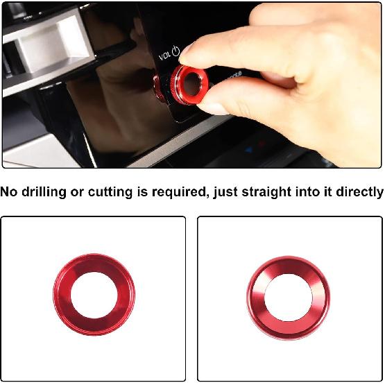 

Aunginsy Алюминиевая накладка-кольцо для защиты ручки регулировки громкости консоли автомобиля, совместимая с Toyota Tundra/Sequoia 2022-2023 оранжевый