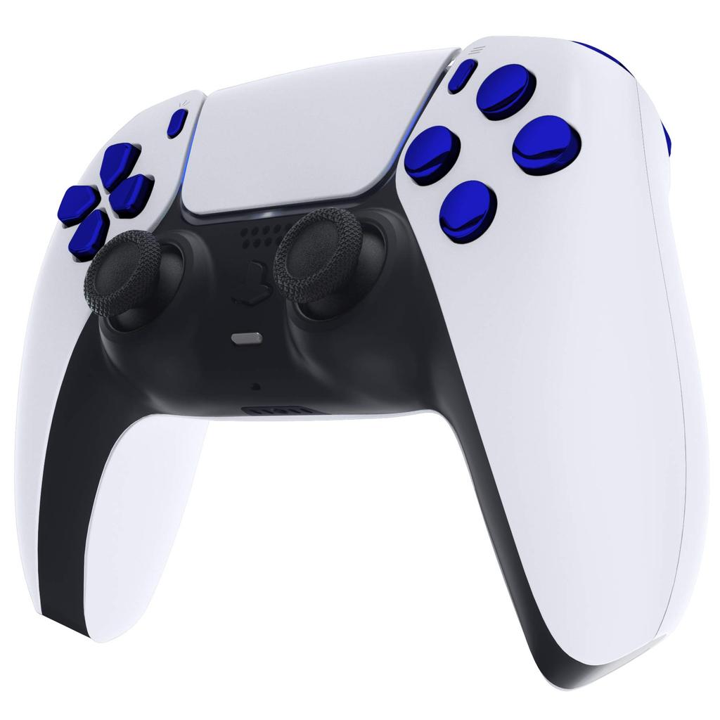 eXtremeRate Replacement for PS5 Controller Share Optional Face Chrome Full Button Set for PlayStation 5 Controller Not D-Pad (BDM-010 & 020), R1, L1,