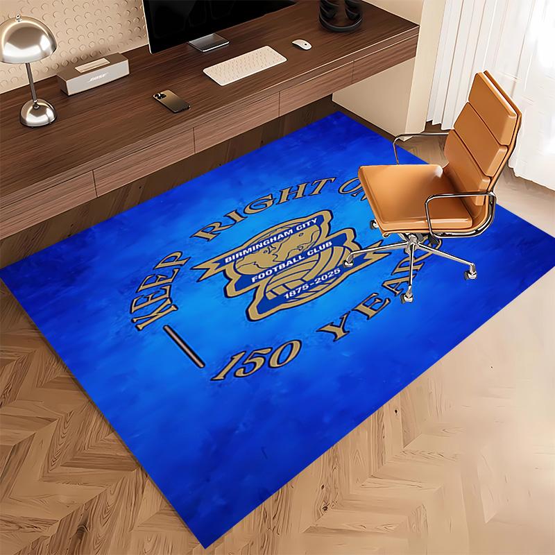 1pc BIRMINGHAM CITY LOGO Print Area Rug - Soft, Washable Non-Slip Indoor Mat, Living Room, Home Office Decorative Rug,Office Decorative