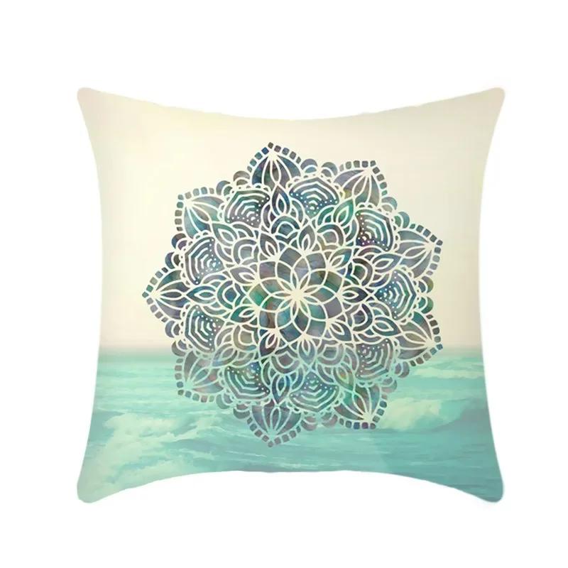 Office Sofa Cushion Cover Mandala Array Printed Luxury Home Decor Cushion Cover