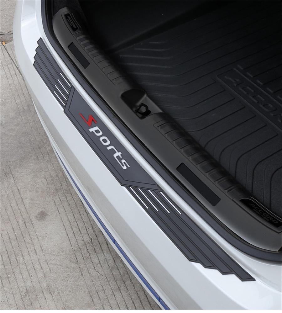 Black Car Rear Rubber Bumper Guards Scratch Protector Non-slip Pad Sports Style