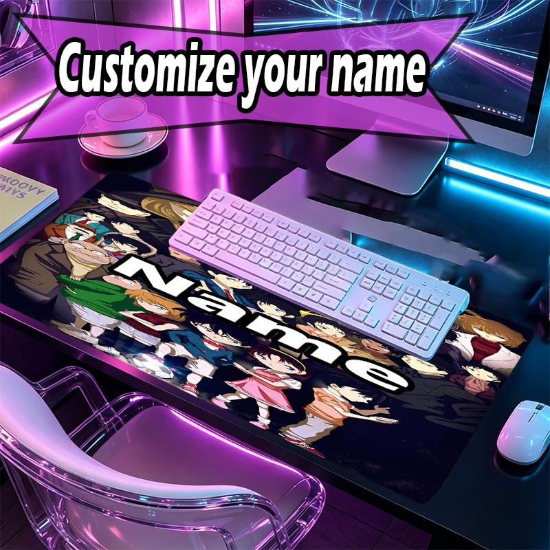 Custom Name Personalized Detective Conan Pattern Mousepad, Laptop PC Desk Mat, Decorative Desk Mat for Home Keyboard Pad Gift