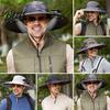 Cappello da Escursionismo Rinfrescante Cappello a Secchiello da Esterno con Ampio Esempio Cappello da Pesca con Doppia Ventola Alimentato a Batteria Solare Ricaricabile USB Rete Traspirante per il Giardinaggio