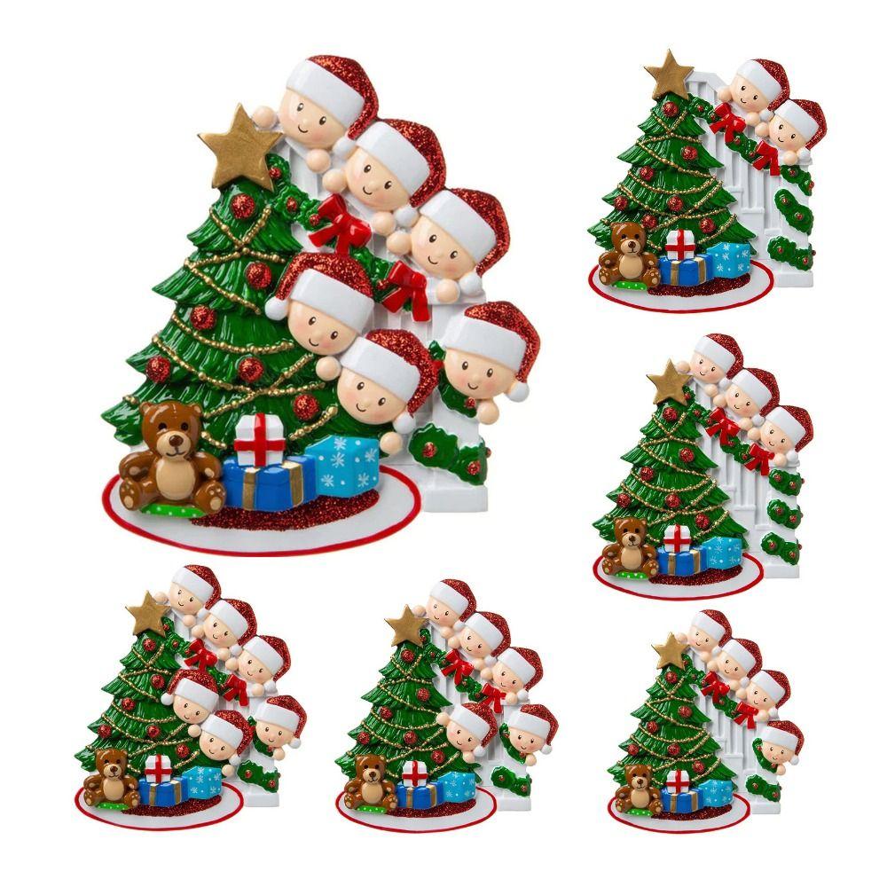 Resin Family Christmas Ornament Decorative DIY Name Pendants Christmas Tree Ornaments  Christmas