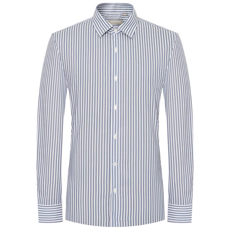 Baoxiniao Men's Striped Long-Sleeve Shirt