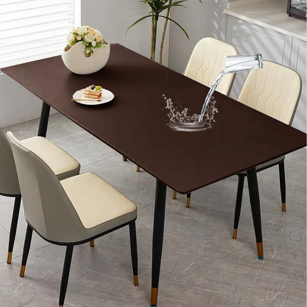 

1PC Rectangular artificial leather tablecloth - easy to clean, suitable for dining tables and side tables, home decoration 60x120cm коричневый