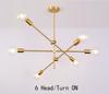 Nordic Loft Pendant Lamp Iron Gold E27 LED Modern Indoor Lighting Luxurious 4 6 8 Heads for Bar Dining Room Decor Chandelier