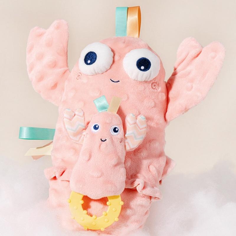 Newborns Baby Plush Animal Doll Cartoon Animal Tail Wagging Pillow Baby Soothing Toy 0-1 Year Infant Puzzle Toy