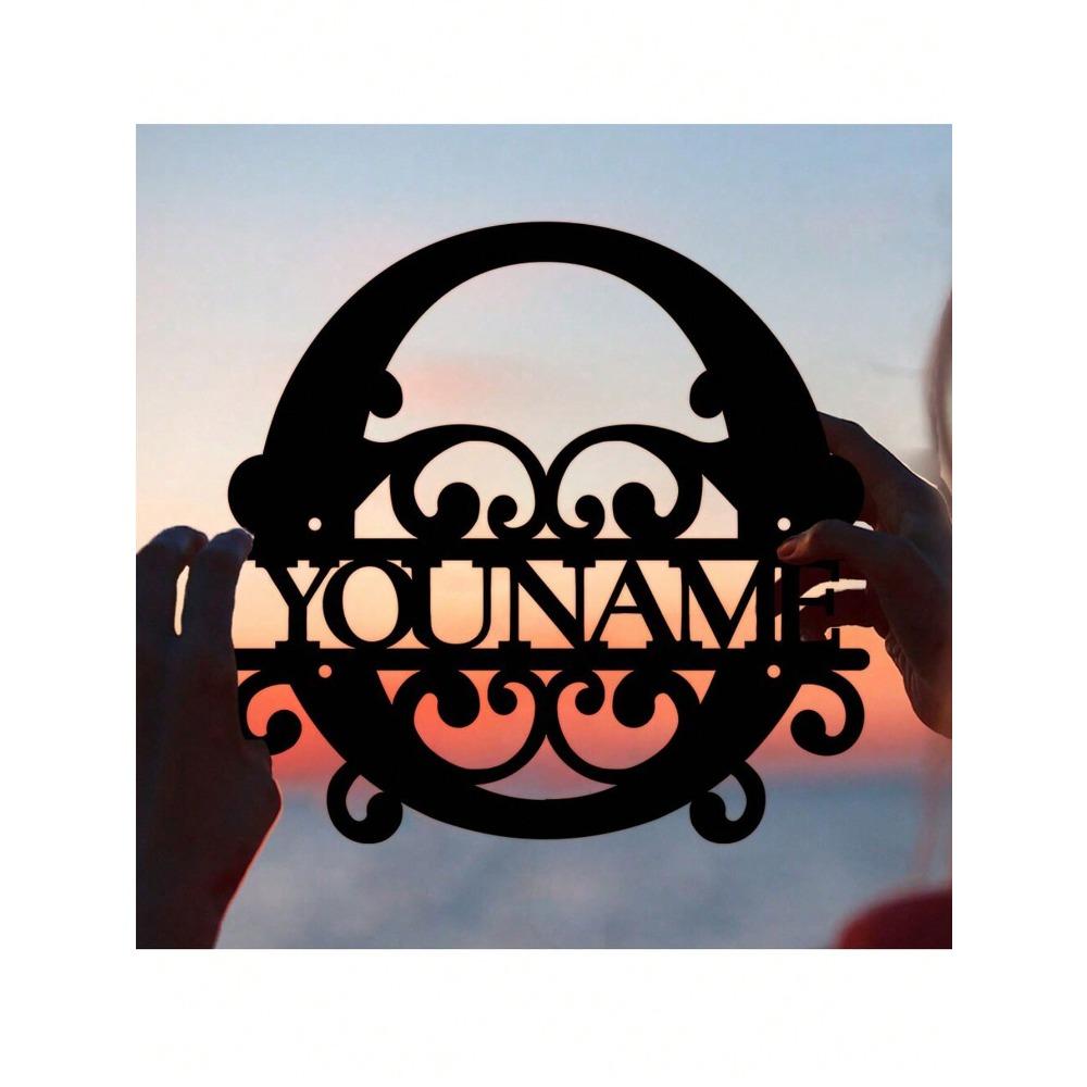 Custom Iron Art Wall Decor, Personalized Metal Logo Sign for Home Garden Bar, Modern Abstract Letter Ornament, Unique Gift Idea