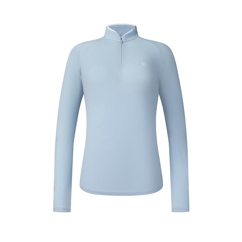 

Fila Повседневная однотонная простая базовая универсальная вязаная футболка с длинным рукавом, обычная футболка, женские топы A11W515210FBU L