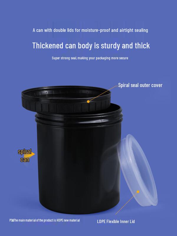 30L Black Light-Blocking Sealed Plastic Bucket