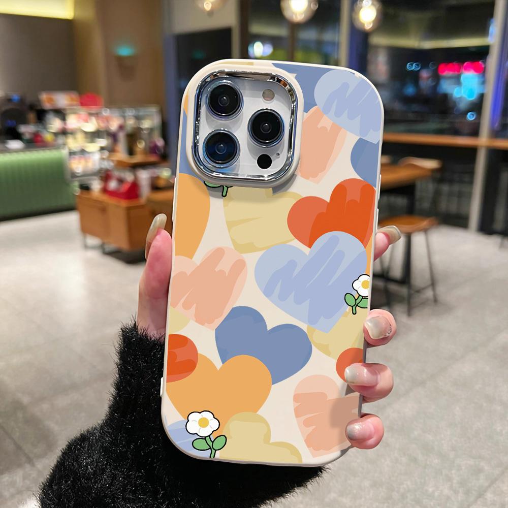 Silicone Phone Case For iPhone 11 15 16 Pro Max 13 14 12 15promax 16promax 13promax Shockproof Love Heart Funda Covers Bumper