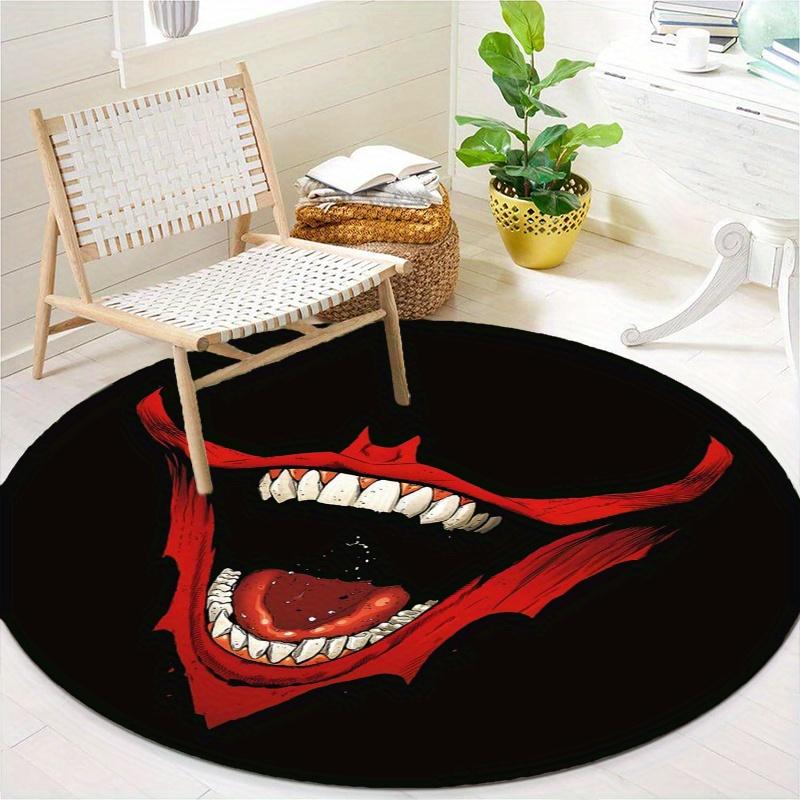Joker Round Rug Nonslip Area Rug Office Chair Mat Carpet For Living Room Bedroom Home Decor