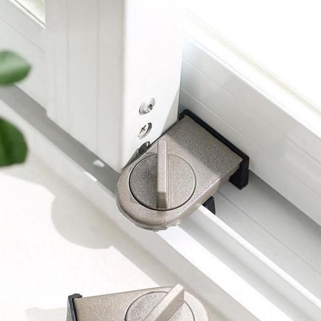 2pcs Sliding Door And Window Lock, With Anti-pinch, Anti-theft, Anti-fall Function And Safety Lock