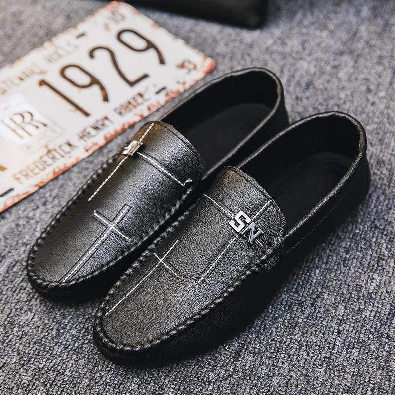 

Социальные мокасины Мужская обувь Мальчики Повседневная модная обувь Мужская обувь с одной педалью Летняя кожаная обувь для мужчин 44