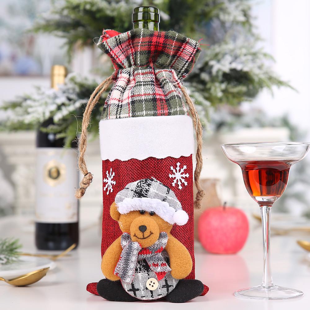 

Праздничная подставка для бутылок вина из мешковины в деревенском стиле для радостных случаев, праздника