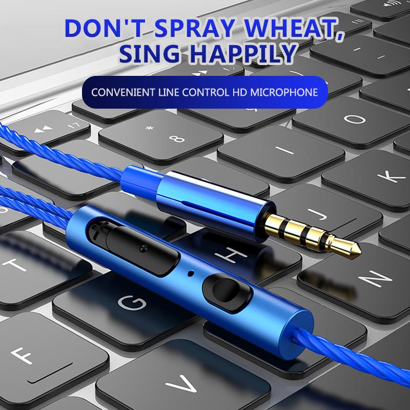 NEW 9D Surround Sound Earphones Metal Type C&3.5mm Headset In-ear Gamer Headphones Wired Control Earbuds for Samsung With HD Mic